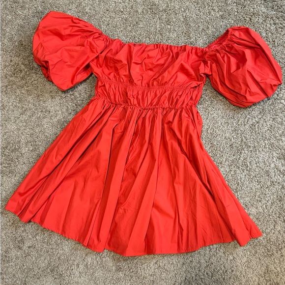 Red Off the Shoulder Mini Dress - Picture 3 of 4